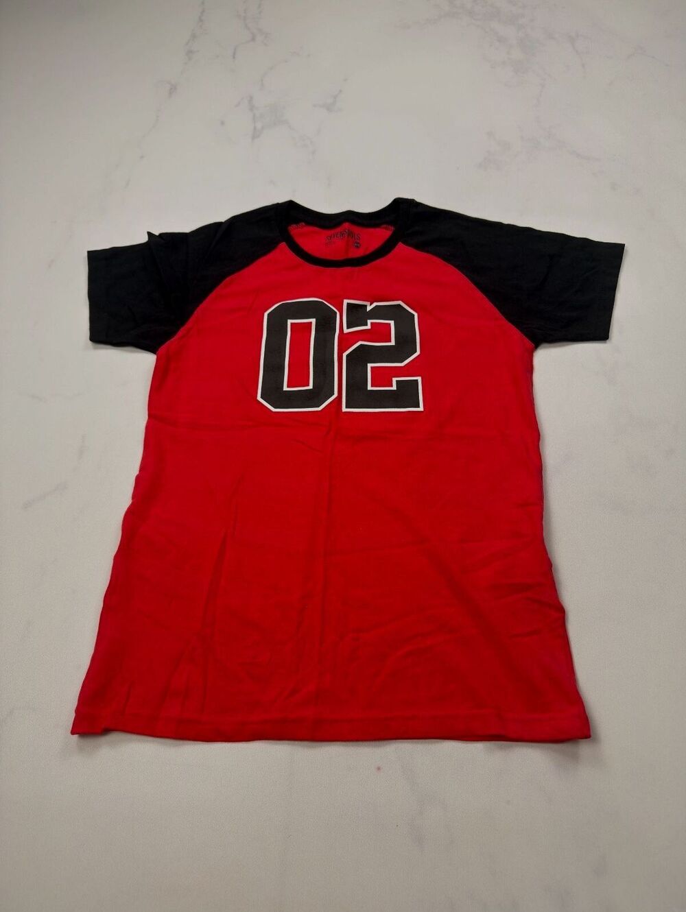 Seven Souls T Shirt Red Black Modern Minimalist - Boys 14/16